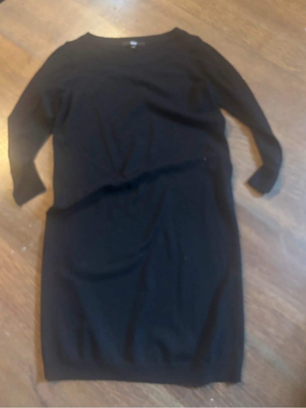 Uniqlo Black Long-Sleeve Knit Dress